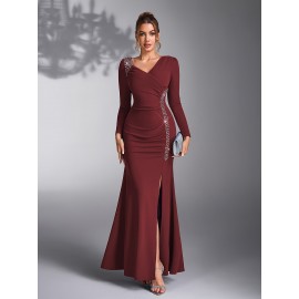 Elegant Sequin Patchwork Dress for Bridesmaids at Weddings And Evening Parties.