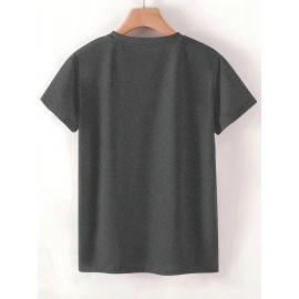 [Cute Heart T-Shirts] 3pcs Women's Heart Graphic T-Shirts | Casual Crew Neck Short Sleeve Tops with 