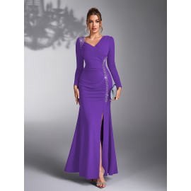 Elegant Sequin Patchwork Dress for Bridesmaids at Weddings And Evening Parties.